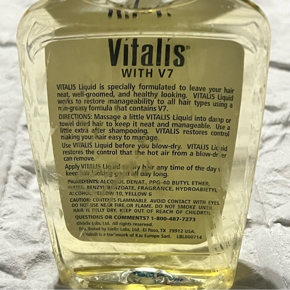 Vitalis with V7 Hair Tonic Hydroabietyl Alcohol Original Formula 7oz NEW - Picture 2 of 5